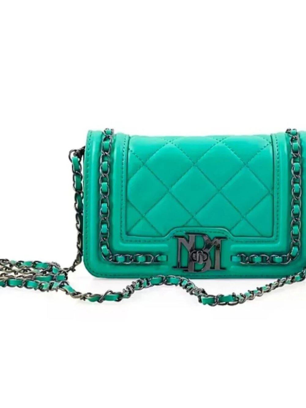 Badgley Mischka Turquoise Quilted Chain Crossbody Bag - Picture 9 of 9
